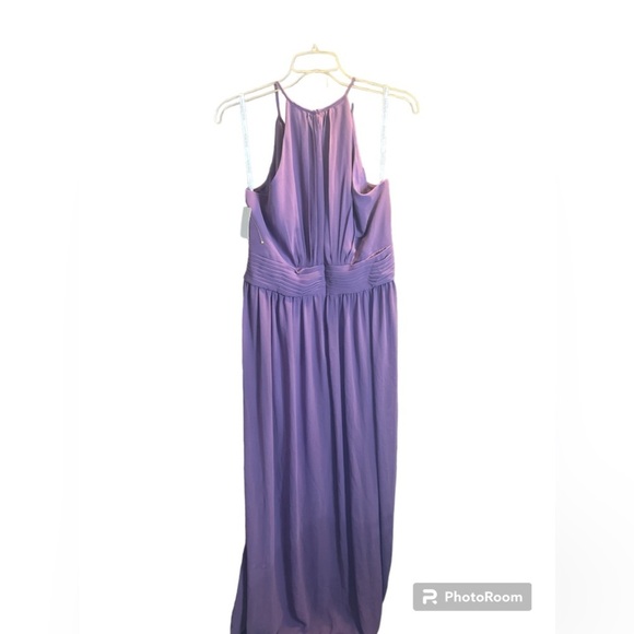 31. CELEBRATE DB STUDIO chiffon high-neck pleated bridesmaid dress NWT - Picture 3 of 5